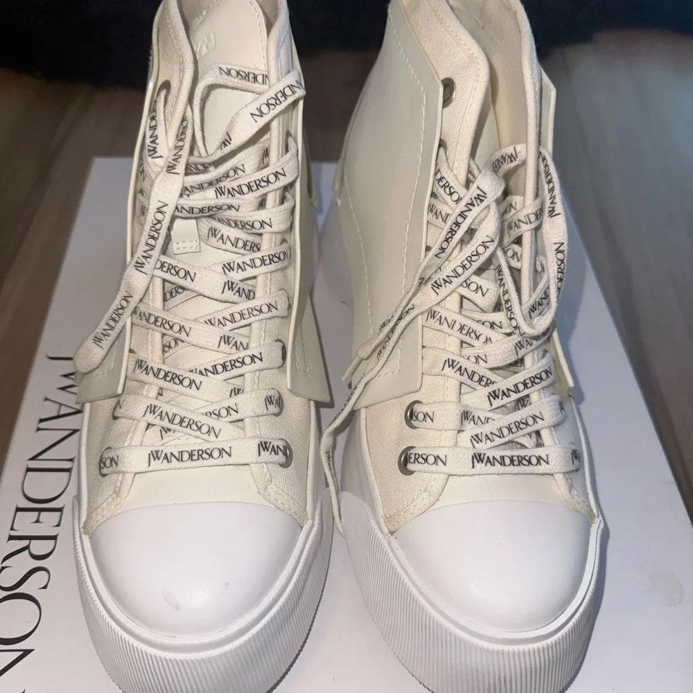 JW Anderson Women's Off-White High-Top Sneakers - Picture 3 of 6